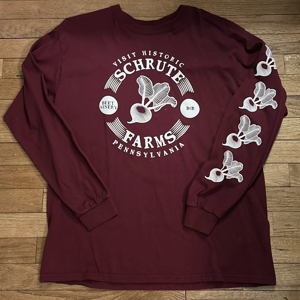 The Office “Schrute Farms” Beet Winery T-Shirt Large EUC Unisex